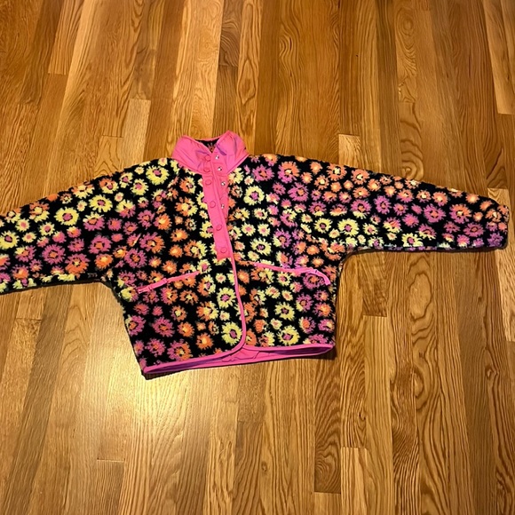 Free People Rocky Ridge Fleece Jacket Pink Daisy, size XS - Picture 5 of 14